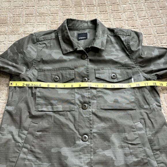 Vuori Ripstop Jacket Womens XS Gray Green Camo Button Up Organic Cotton Stretch - Picture 7 of 8